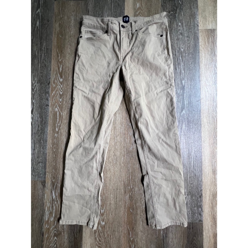 Gap‎ Pants Mens 32x30 Khaki Tan Straight Leg Five Pocket Twill Casual